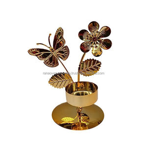 Mini bougeoir en fer plaqué or élégant et luxueux pour les fêtes de mariage et la décoration intérieure aux meilleurs tarifs du fournisseur - Product Image 3