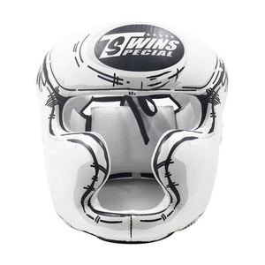 Équipement d'entraînement de kickboxing jaune multicolore, dernier modèle, protection de tête en cuir de vachette véritable, face ouverte, équipement de Muay Thai. - Product Image 1