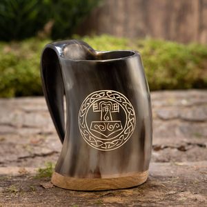 Vaso de Cerveza de Cuerno de Búfalo Natural Estilo Vikingo Hecho a Mano, Ecológico, Venta al por Mayor - Product Image 1