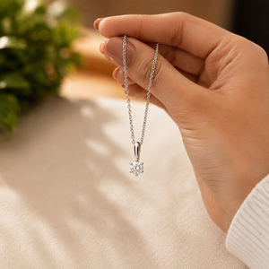 Collier pour femme en argent sterling 925 avec diamant moissanite taille brillant rond clarté VVS1, cadeau de mariage pour femme - Product Image 3