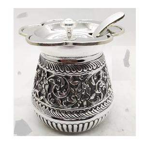 Recipiente de latón para almacenar aceite de ghee con tapa, hecho a mano, nuevo. - Product Image 5