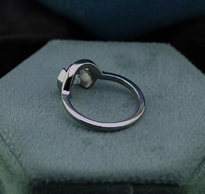 Trendy 1.50CT Brilliant Cut VVS Moissanite Half Bezel Set Curved Wedding Band <b>Solitaire</b> Engagement <b>Ring</b> 925 Sterling <b>Silver</b> Gift - Product Image 5