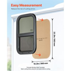 Finestra verticale RV 14 \ "W X 22 \" H con funzionalità scorrevoli colorate e accessori esterni dell'anello di rivestimento dello schermo della rete - Product Image 6