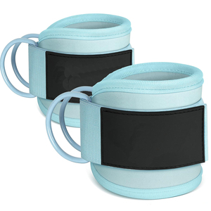 Protège-chevilles réglables, paire, bleu clair, nylon, coton, fermeture à boucle et crochets, protection pour adultes, unisexe, utilisation universelle - Product Image 1