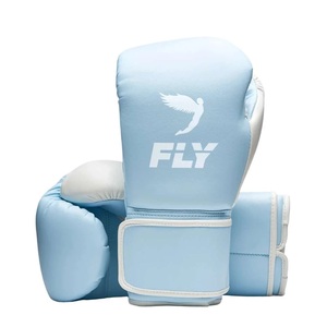 Guantes de Boxeo Fly Sanda, Azul, Rojo, Blanco, Cuero Vacuno Auténtico, Dedos Completos, Correa de Muñeca Ajustable con Cierre de Gancho y Bucle, para Adultos - Product Image 5