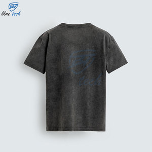 Camiseta de Manga Corta para Hombre Blue Tech, Color Gris Oscuro, con Estampado 74, Cuello Redondo, Informal, de Algodón - Product Image 3