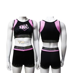 Conception personnalisée d'uniformes de cheerleading avec strass, uniformes de cheerleading sur mesure, ensembles de tenues de cheerleaders pour les équipes de cheerleading - Product Image 5