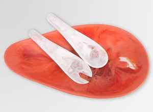 Tazón de Resina con Diseño de Mármol Resistente a los Arañazos, con Juego de Cucharas para Comidas Elegantes - Product Image 5