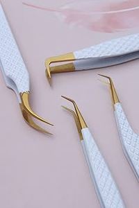Nouvelles Pinces à Épiler Tendance en Promotion pour Isolation des Cils, à Pointe Courbe en Acier Inoxydable, Personnalisables avec Pointe en Fibre pour Extensions de Cils - Product Image 2