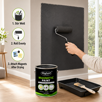 Peinture murale DIY à base d'eau avec poudre de fer pour décoration intérieure, idéale pour chambre d'enfant, bureau, salle de classe, peinture magnétique réceptive
