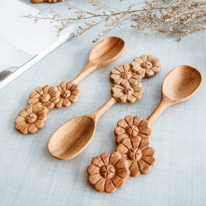 Collection de cuillères en bois Doussie fabriquées à la main avec plus de 20 pièces lavables au lave-vaisselle et durables Plusieurs styles et modèles disponibles - Product Image 3