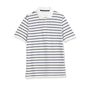 Polo de golf décontracté à manches courtes en tissu piqué de coton doux imprimé pour hommes - Product Image 1