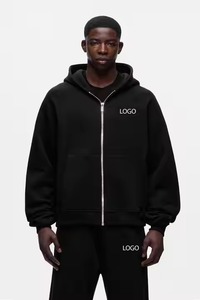 Tracksuit Casual Wear Hooded Collar Winter Cheap Price Customizable Wholesale Solid Heavyweight Breathable Men's Drawstring - Product Image 3