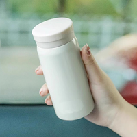 Botella de Agua Mini de 200 ml, Taza de Agua de Acero Inoxidable de Doble Pared con Aislamiento al Vacío, para Bebidas Frías y Calientes, Apta para Bolsos y Carteras
