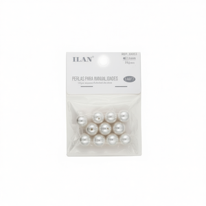 Perlas Ilan Craft de 14mm Blancas para Manualidades, 15g - Product Image 1