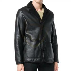 Chaqueta de Cuero para Hombre, Piel de Oveja Genuina, Cierre de Botones, Color Negro Premium, Chaqueta de Cuero Moderna para Hombre 2026 - Product Image 2
