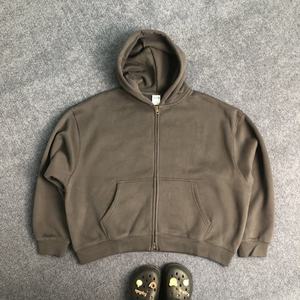 Sudadera con capucha para hombre, 100% algodón, de alta calidad, 350 g/m², gruesa, oversize, con hombros caídos, cierre completo, logotipo personalizado, corte holgado - Product Image 4