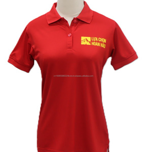 Camiseta Polo roja de trabajo para mujer al por mayor-Camisa de uniforme de poliéster absorbente 100% de Vietnam - Product Image 1