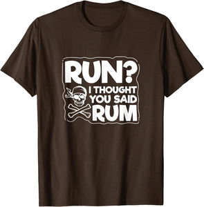 Camiseta de algodón informal para hombre con estampado de calavera pirata divertida de Run I Thought You Said Rum - Product Image 4