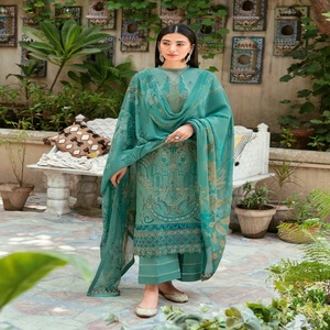 Ramsha Vol MASHAAL-8 Maxi Frock Heavy Embroidered Lawn Three-Piece Punjabi Suit for Women <b>Eid</b> <b>Dresses</b> <b>Pakistani</b> Salwar Kameez - Product Image 6