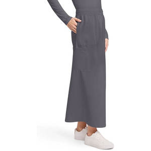 Women's Dark Gray Knitted Scrubs <b>Skirt</b> With Pockets Hospital Uniform Wear - Product Image 2