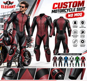 Traje de Motociclismo de Cuero para Mujer, Transpirable, Diseño con Bloques de Color, Traje de Motocicleta de Cuero Genuino, Equipo de Protección - Product Image 1
