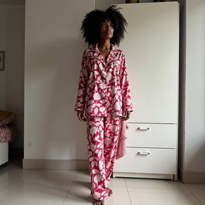 Celestial Harmony of Dawn Petals y Timeless Weave Camisa de manga larga con pantalones elásticos - Product Image 1