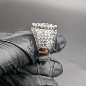Luxury Moissanite Cluster <b>Ring</b> for <b>Men</b> Hip Hop Bold Wide Band Gift <b>Ring</b> Round Cut Moissanite <b>Ring</b> Iced Out <b>Ring</b> Fine Jewelry - Product Image 4