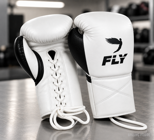 Guantes de Boxeo de Cuero Fly con Cordones, Equipo de Entrenamiento para Adultos, Uso en Gimnasio, Transpirables, Profesionales, para Entrenamiento de MMA y Sparring, Muñequera Ajustable - Product Image 1