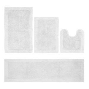 Tapis de bain en coton blanc tufté de qualité supérieure, ultra doux, super absorbant, réversible et lavable en machine – Vente en gros - Product Image 3