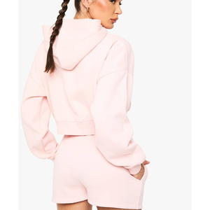 Sweat-shirt court à manches longues pour femme en coton, avec impression en relief, uniforme de tennis, logo brodé et imprimé OEM, grande taille, vente en gros - Product Image 3
