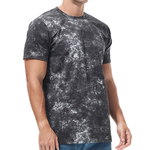 เสื้อยืดคอกลมแขนสั้นผู้ชายลายมัดย้อม ทรงปกติ สวมใส่สบาย ผลิตจากผ้าฝ้ายเจอร์ซีย์ถัก 100% ดีไซน์ลายพิมพ์ - Product Image 5