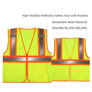 Gilet de sécurité industriel réfléchissant, gilet de sécurité haute visibilité pour les travailleurs du bâtiment, gilet de sécurité haute visibilité pour travaux en extérieur - Product Image 2