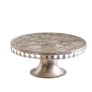 Support à gâteau rond en aluminium finition argentée, idéal pour la décoration, vaisselle de table pour mariages et fêtes - Meilleure vente - Product Image 1