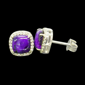 Pendientes de Plata de Ley S925 con Piedras Preciosas de Sugilita de Buena Calidad, Nueva Colección 2026, Última Tendencia en Joyería Fina - Product Image 3