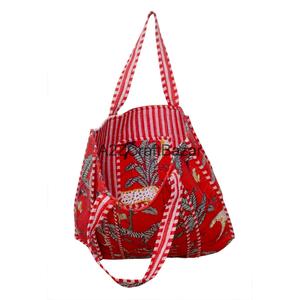 Bolso Tote de Algodón Estampado a Mano Vintage de la India con Cierre, para Mujer, para Compras, Regalo de Cumpleaños, Primavera, Verano, Invierno - Product Image 3