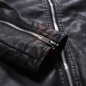 Factory Direct Sale New Arrival Solid Casual <b>Long</b> Sleeves Men <b>Leather</b> Winter <b>Jacket</b> Customized Wholesale - Product Image 6