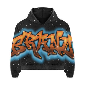 Survêtement de sport à capuche pour homme 2026 avec logo réfléchissant et effet délavé |   Ensemble d'entraînement streetwear |   Tenue de sport respirante personnalisée OEM - Product Image 6