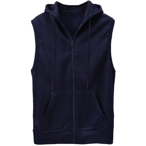 Chaleco Deportivo Sin Mangas con Capucha y Cierre para Hombre, Color Sólido, Tejido Transpirable, Informal, para Otoño - Product Image 4