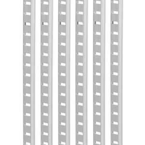 Confezione da 6 Supporti Regolabili in Acciaio da 92 cm per Montaggio a Mortasa, con 24 Viti, Adatti per Connettori e Supporti per Scaffali - Product Image 3