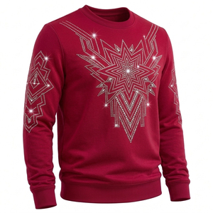 Sweat-shirts pour hommes avec strass - Design hivernal uni, streetwear de haute qualité, mode élégante et confortable, vente en gros disponible - Product Image 2