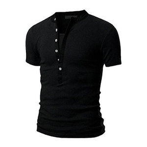 <b>Mens</b> <b>Navy</b> <b>Blue</b> Short Sleeve Henley <b>T</b> <b>Shirt</b> Slim Fit Knitted Casual Solid Color V Neck Button Placket Soft Breathable Lightweight - Product Image 5