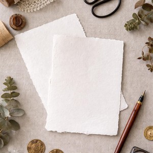 Papier Coton Artisanal A2 150 GSM à Bords Frangés, Sans Acide, Feuilles Archivistiques pour Aquarelle, Calligraphie, Artisanat, OEM - Product Image 1