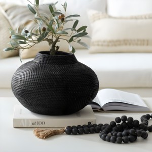 Creative Black Rattan Decorative <b>Vase</b> <b>Unique</b> <b>Vases</b> 100% Natural Crafted From Vietnam Ready for Export - Product Image 6