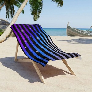 Serviette de plage en coton imprimée réactif, motif tropical personnalisé, conçue pour la plage - Product Image 5