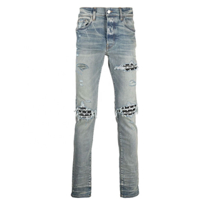 Nouveau design – Jean en denim tricoté uni à taille mi-haute pour homme, respirant, séchage rapide, style décontracté streetwear, meilleur prix, 100 % coton - Product Image 1