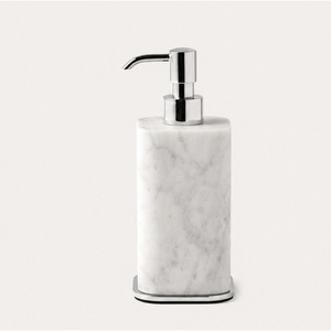 Dispensador de Jabón de Mármol Blanco Natural con Diseño Maravilloso, Botella de Jabón Líquido con Bomba de Acero Inoxidable para Hotel de 5 Estrellas - Product Image 1