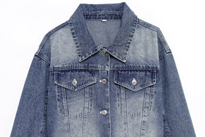 Veste en jean pour femme, nouvelle mode printemps 2025, diamant brillant, vintage, manches longues, poches, décontractée, vêtements d'extérieur pour femme, veste en jean - Product Image 4