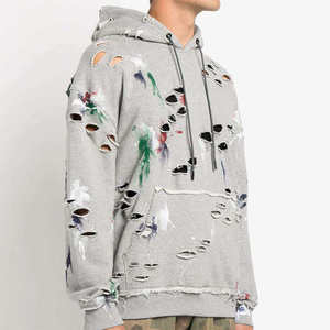 Sudadera con capucha para hombre, personalizada, de peso pesado, estilo vintage, con cremallera, lavado ácido, desgastada, de corte holgado y corto, de forro polar - Product Image 3