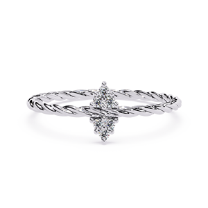 Anillo de Compromiso de Diamantes en Oro Blanco para Mujer, Corte Brillante Redondo, Diamante Natural Certificado por GIA, Diseño Clásico de Banda Trenzada - Product Image 1